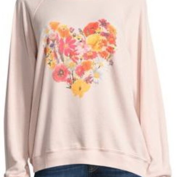 Wildfox Blooming Heart Sweatshirt Light Peach Size Small - Picture 1 of 5
